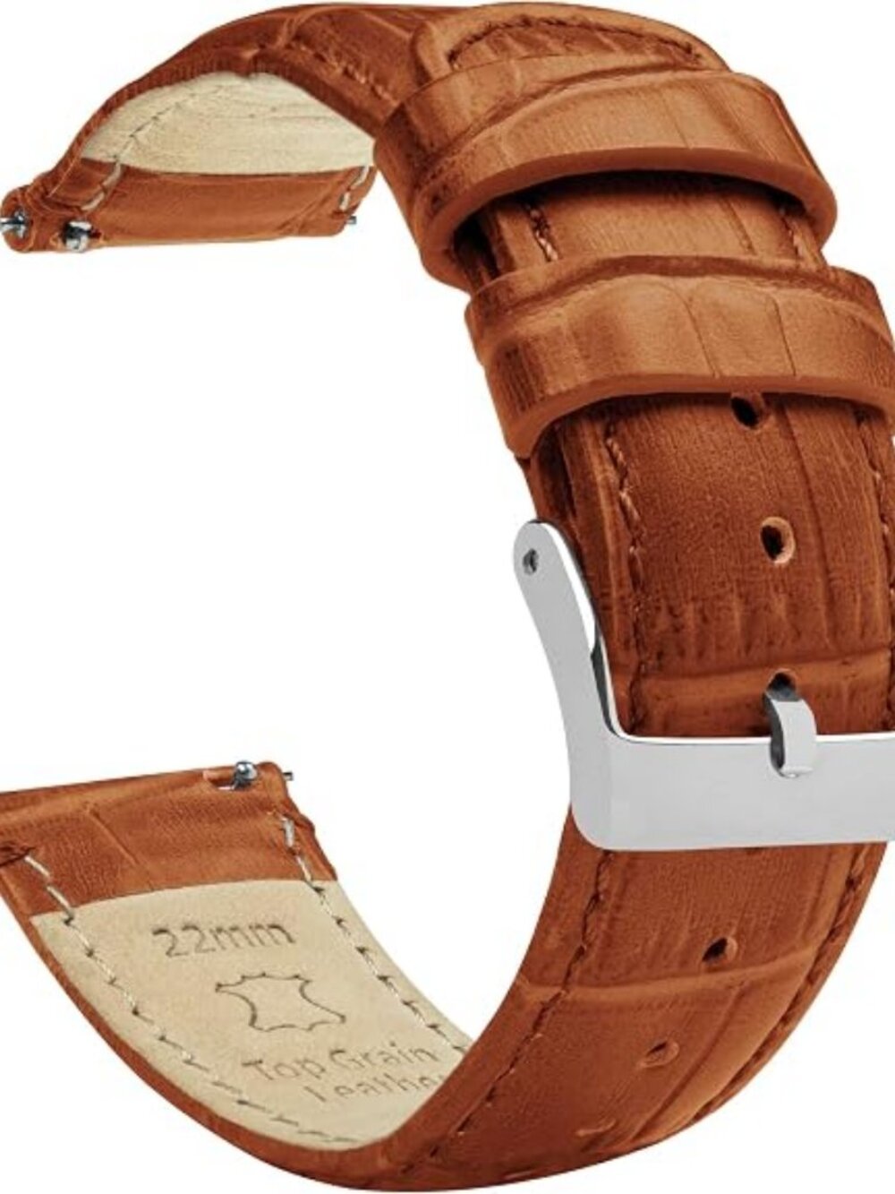 BARTON Tropical-Style Watch Band - Quick Release Alligator Grain/Toffee Color